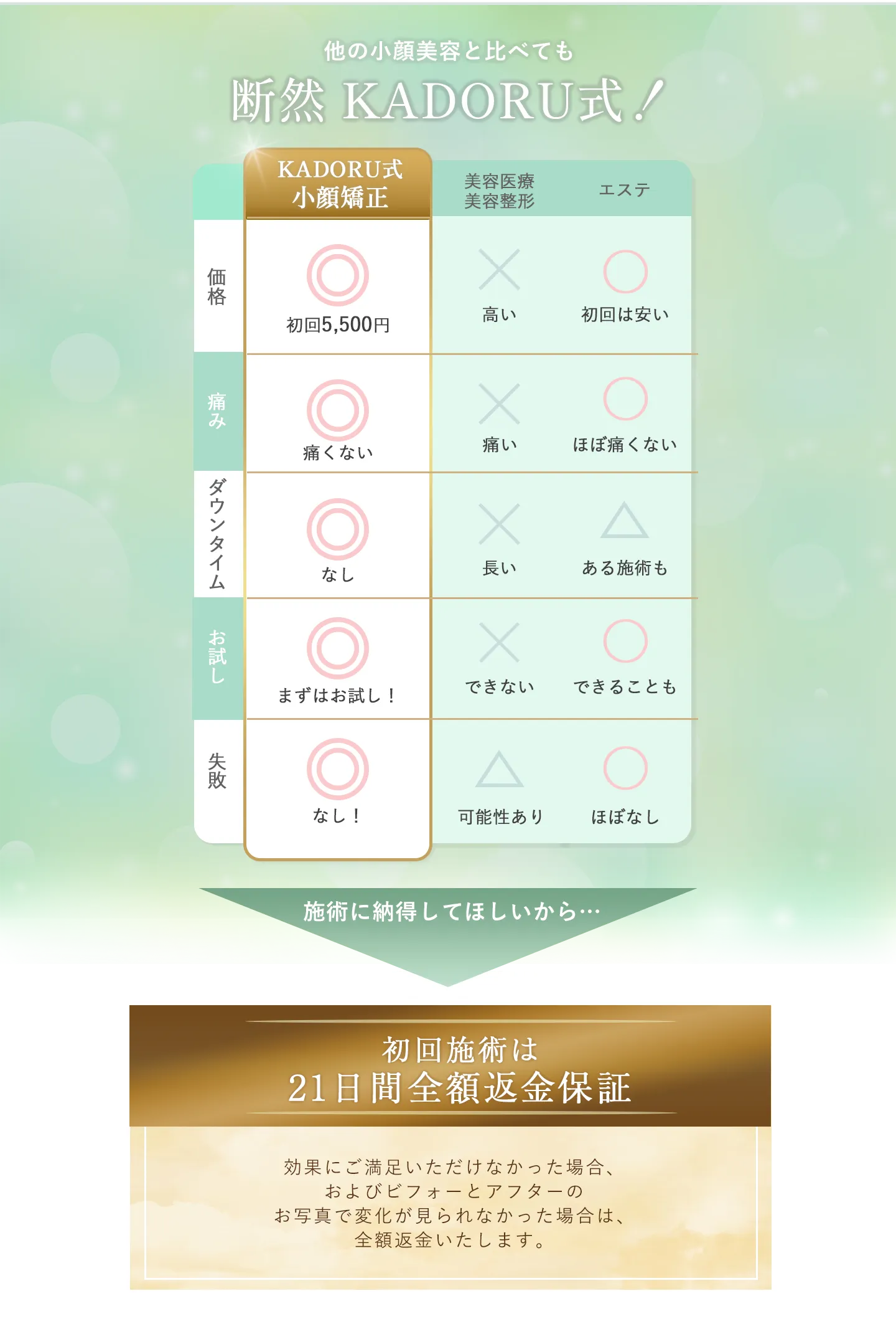 他の美容手段との違い